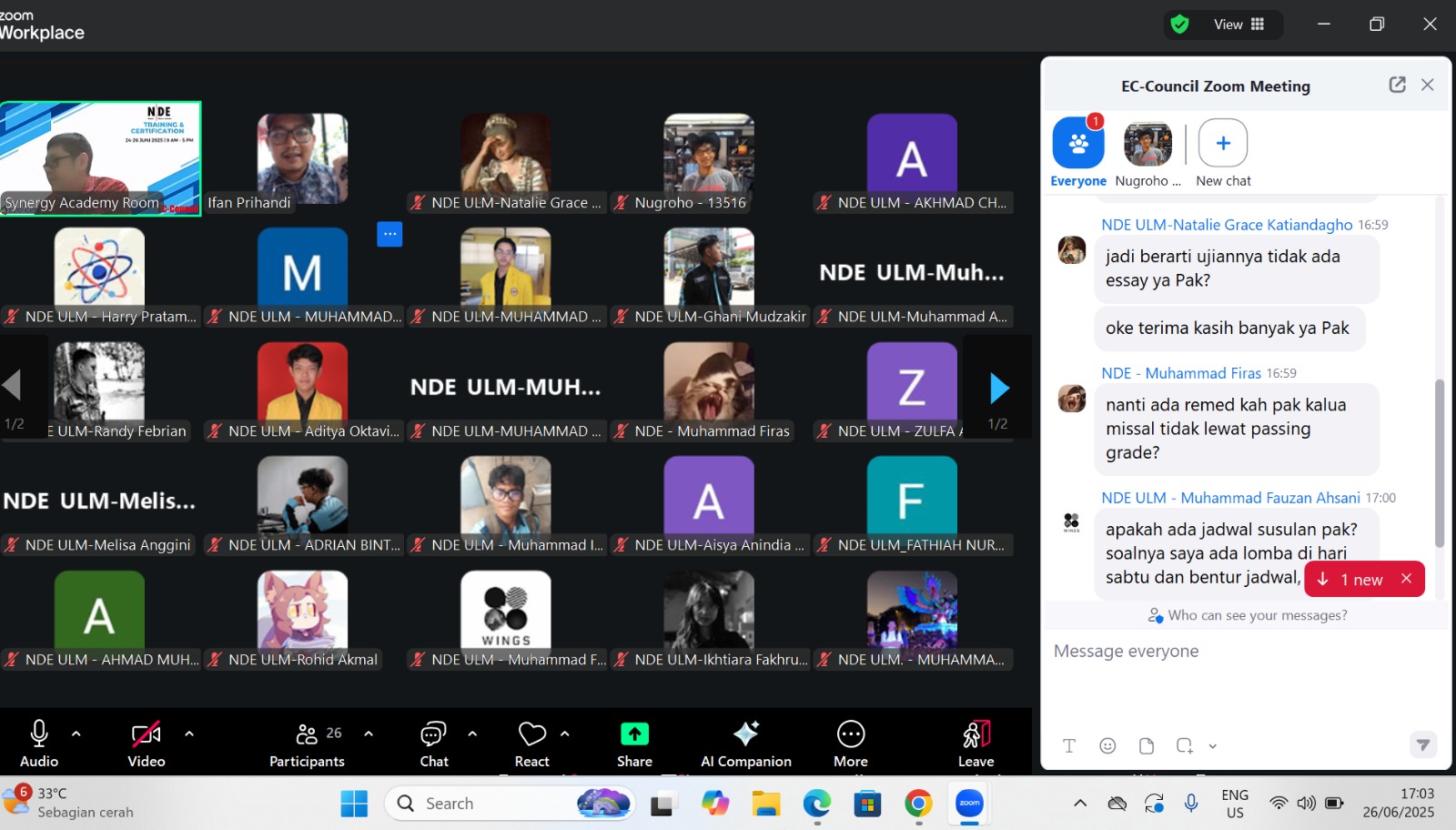 Mobile Faculty Bekerja Sama dengan Sinergy Sarana Infotama dalam Penyelenggaraan Pelatihan dan Sertifikasi Network Defense Essentials (NDE) EC-Council untuk Universitas Lambung Mangkurat