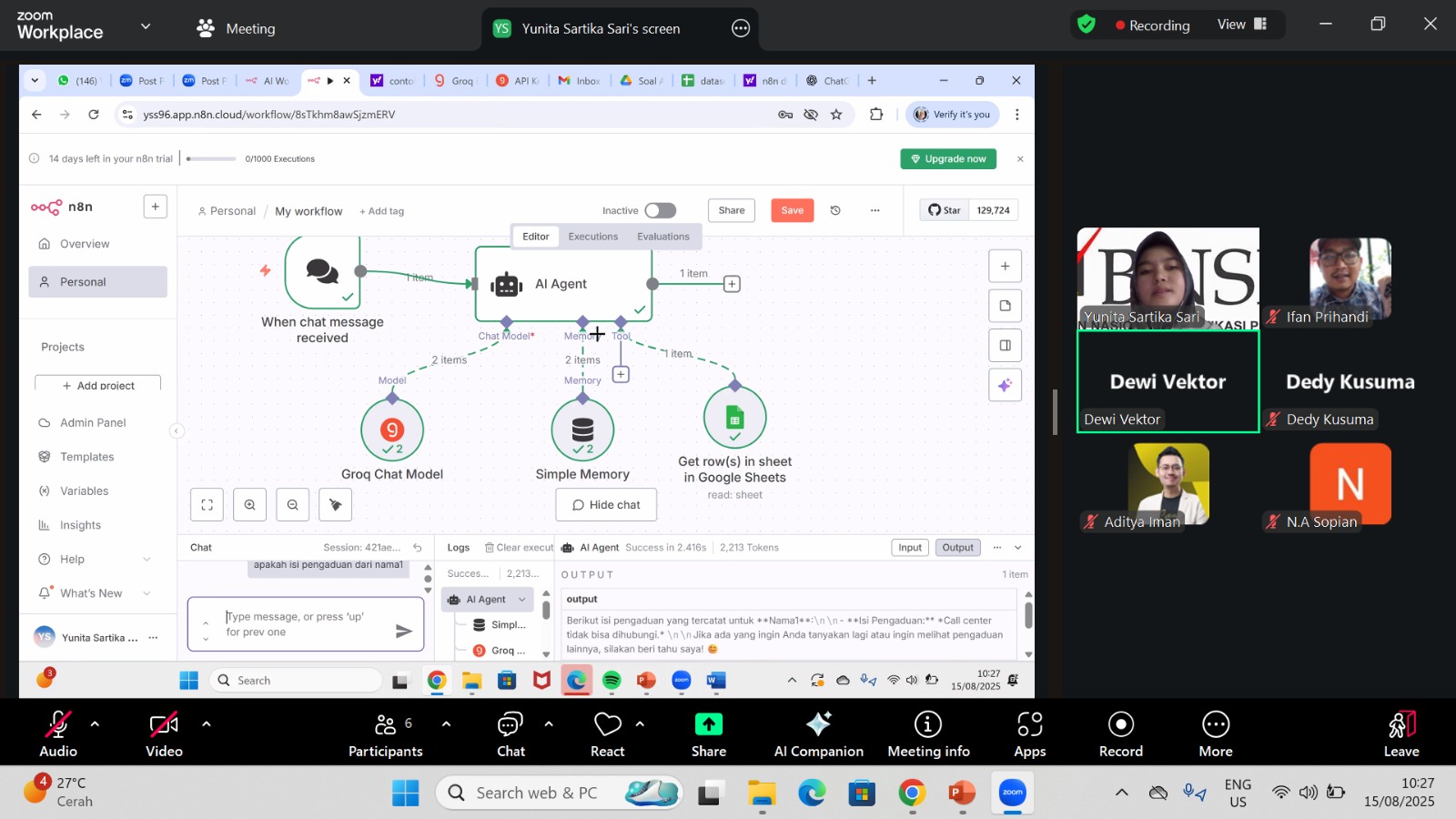 Inisiasi POC Pelatihan Artificial Intelligence Management – Bank Indonesia, 15 Agustus 2025