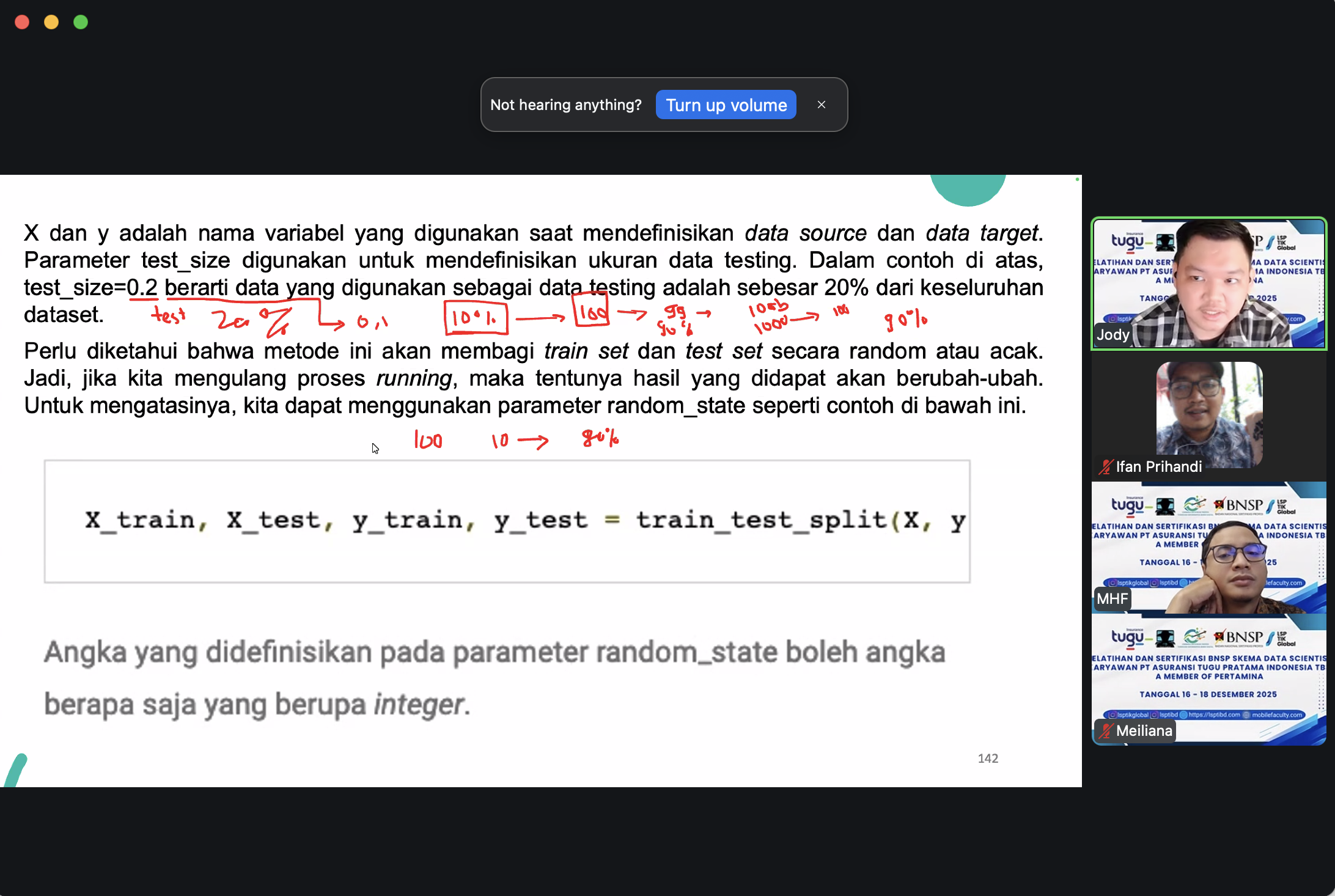Pelatihan Data Scientist  PT. Asuransi Tugu Pratama Indonesia 16 – 17 Desember 2025
