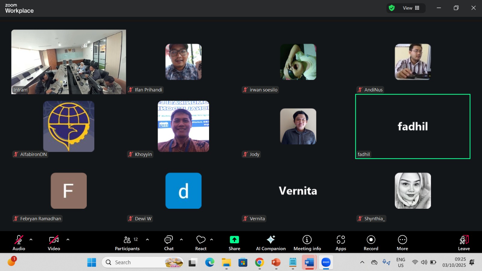 Meeting Kick Off Pelatihan dan Sertifikasi BNSP dengan Kemenhub Intram – 3 Oktober 2025