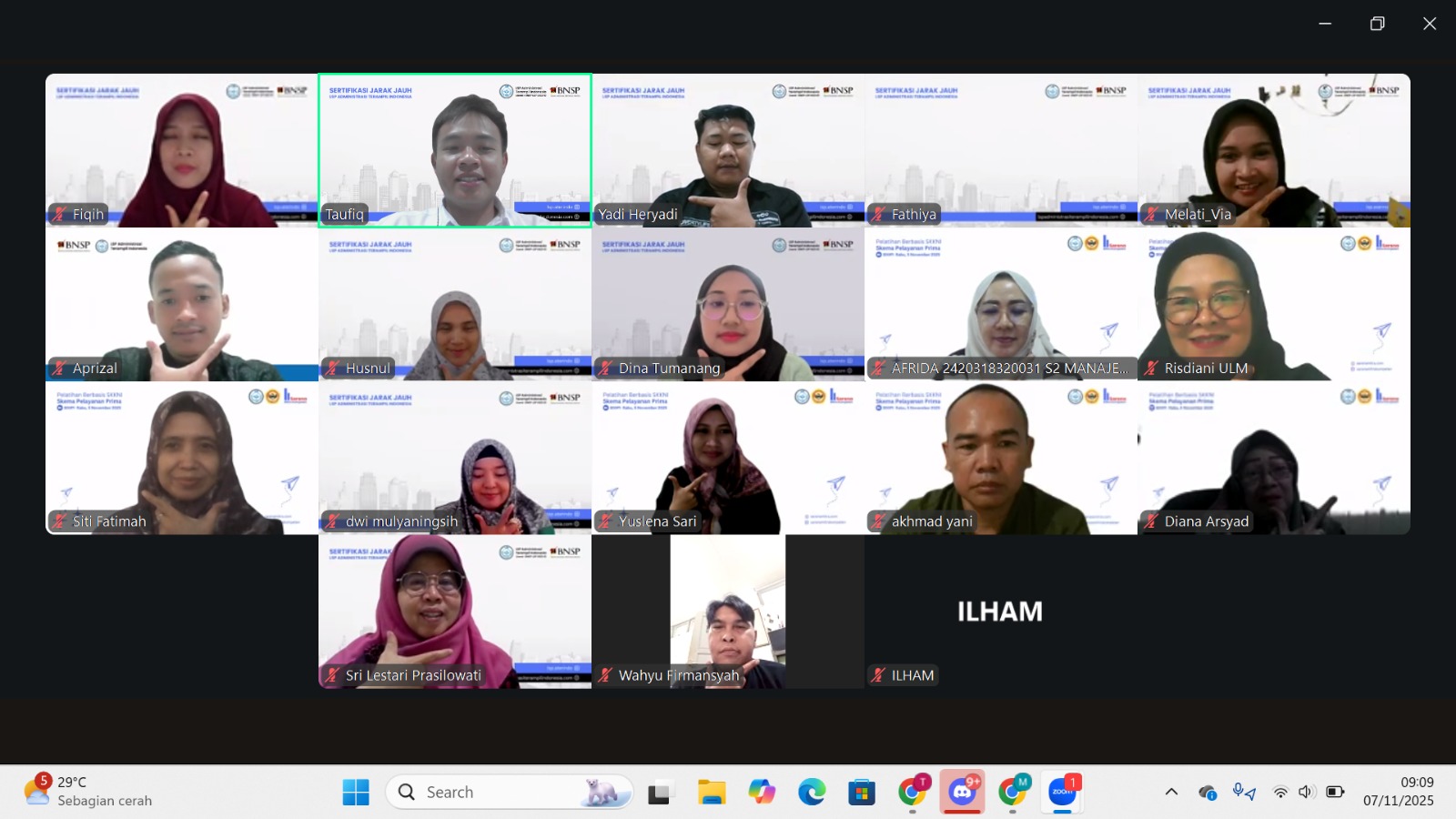 Sertifikasi Service Excellent Online 07 November Univ. Lambung Mangkurat