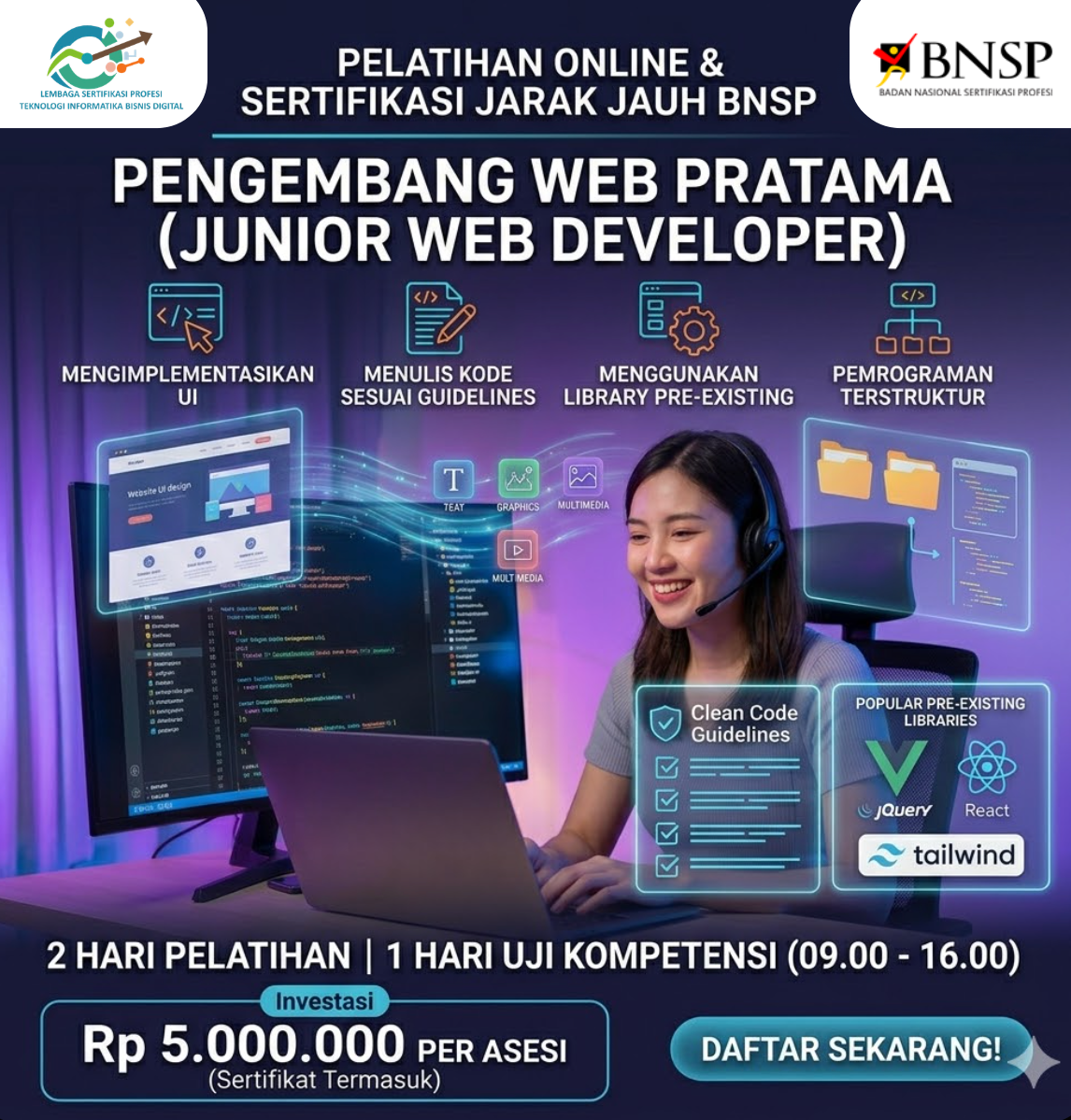 Next-Gen Developer: Raih Lisensi Kompetensi Nasional BNSP Melalui Online Training