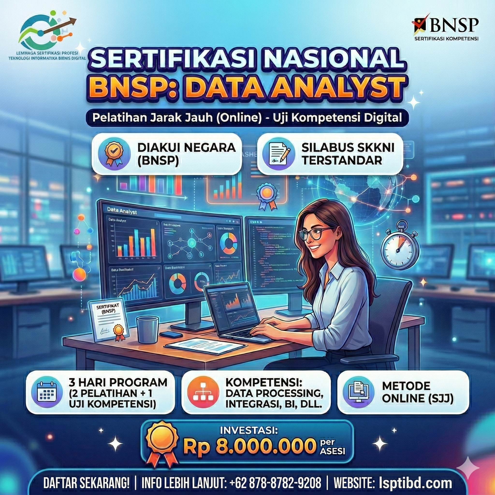 Pelatihan Online & Sertifikasi Jarak Jauh (Online) BNSP: Data Analyst