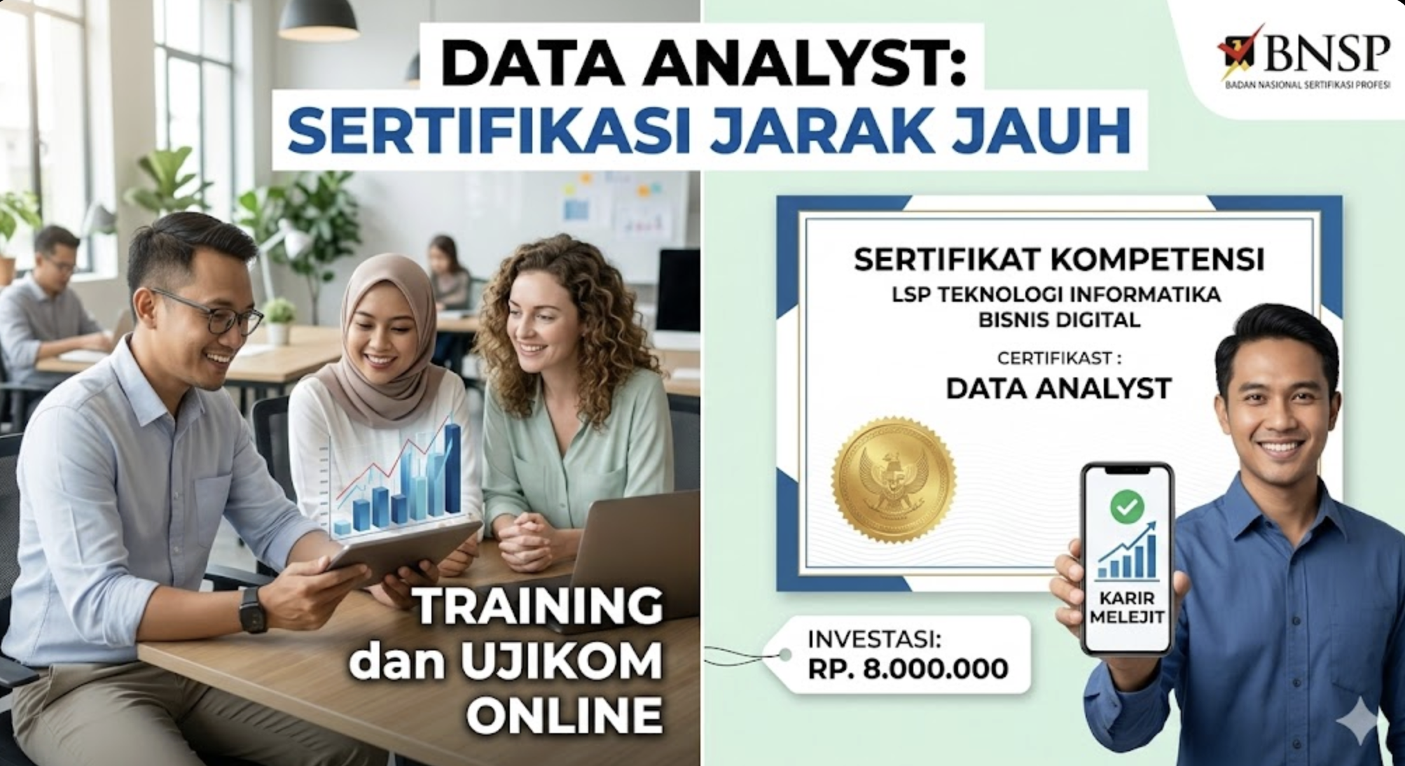 Data-Driven Leadership: Sertifikasi Resmi BNSP untuk Profesional Data Analyst.