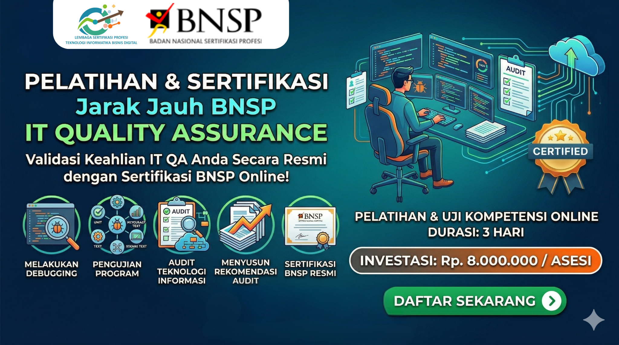 The Ultimate IT QA Masterclass: Sertifikasi Kompetensi BNSP Jarak Jauh