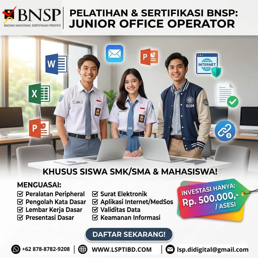 Career Jumpstart: Sertifikasi Junior Office Operator untuk Siswa & Mahasiswa