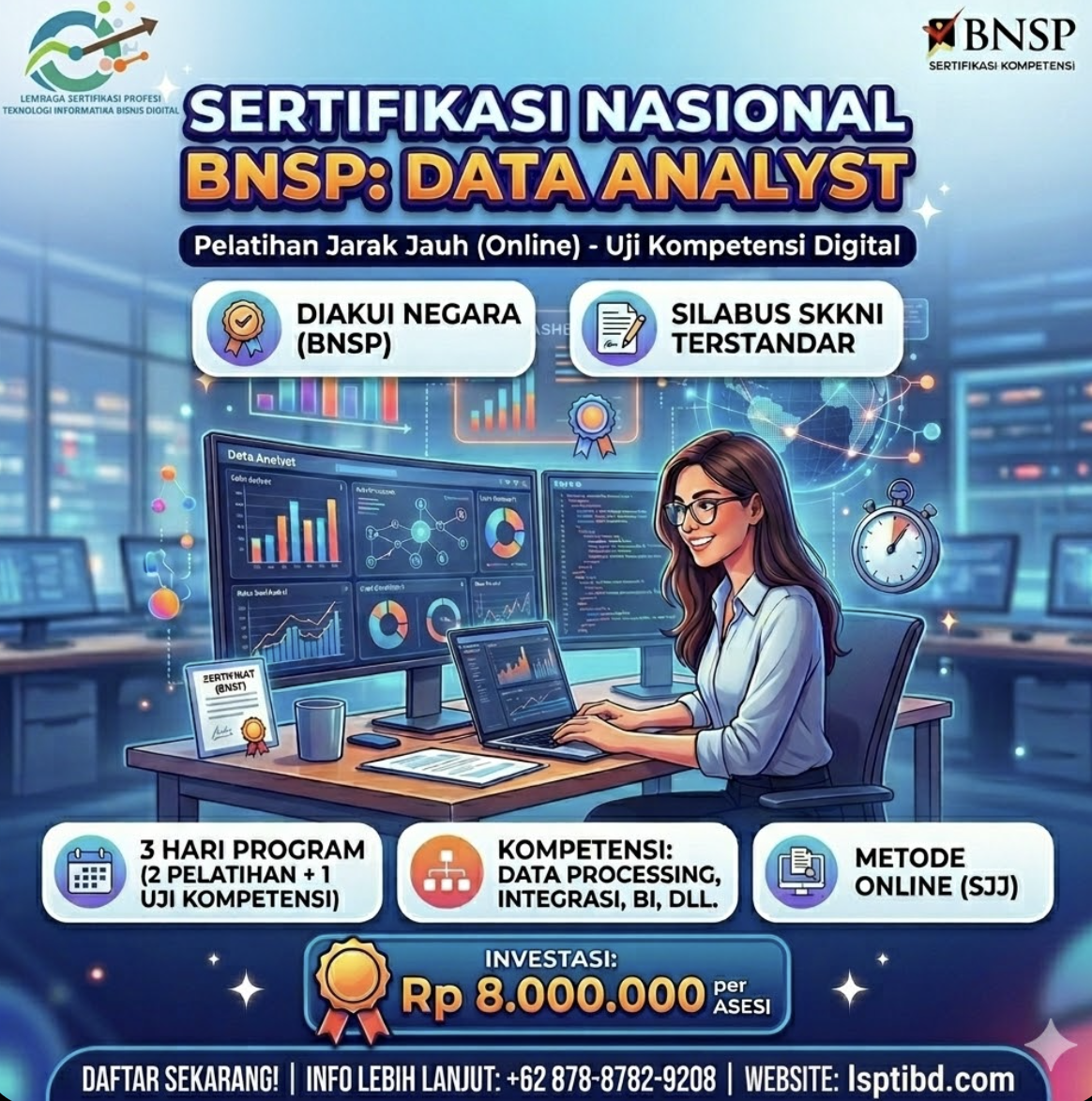 Data Driven Expert: Pelatihan Online & Sertifikasi Resmi BNSP
