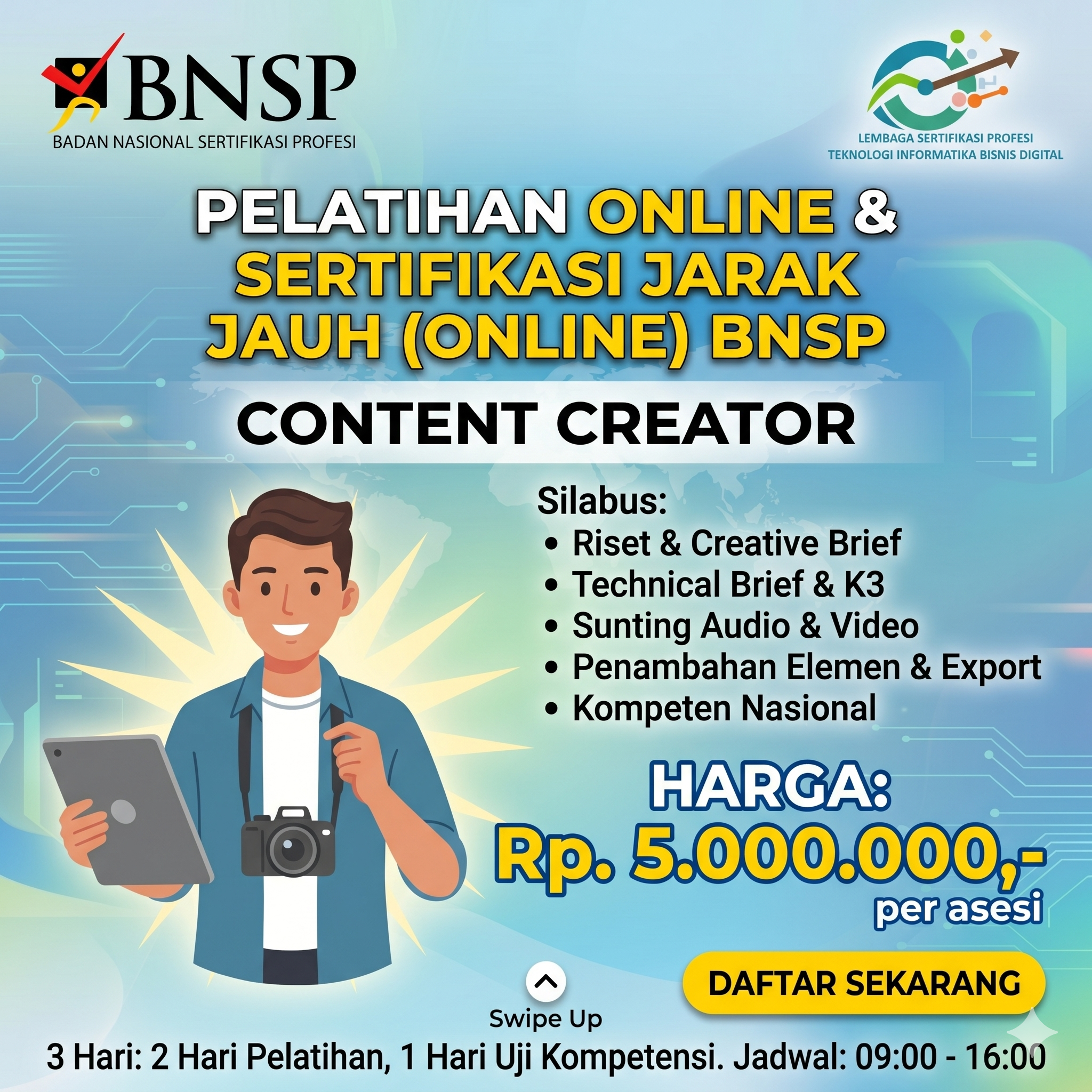 Pelatihan & Sertifikasi Jarak Jauh (Online) BNSP: Content Creator