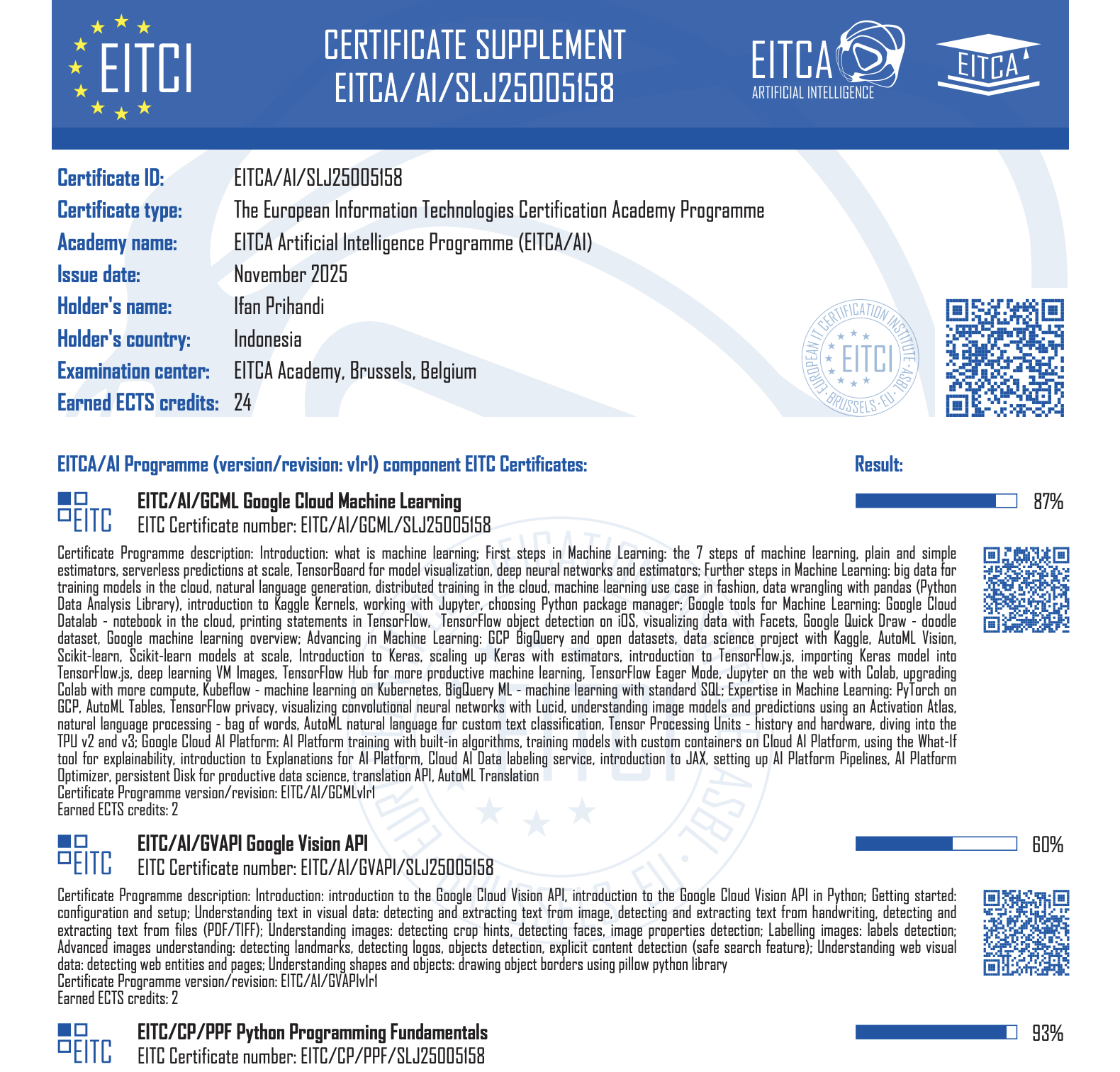 EITCA Artificial Intelligence Programme (EITCA/AI)